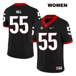 Women's Georgia Bulldogs NCAA #55 Trey Hill Nike Stitched Black Legend Authentic College Football Jersey BJC5454JK